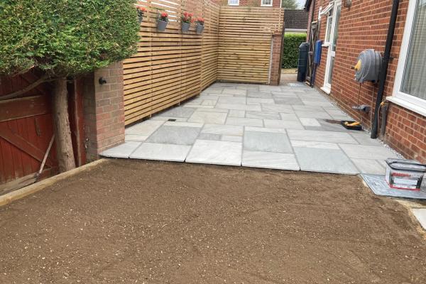 Patio and fencing in Hardwick