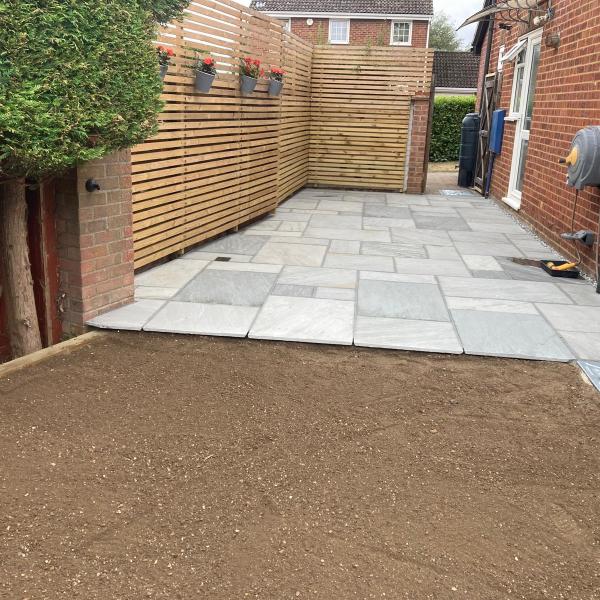 Patio and fencing in Hardwick