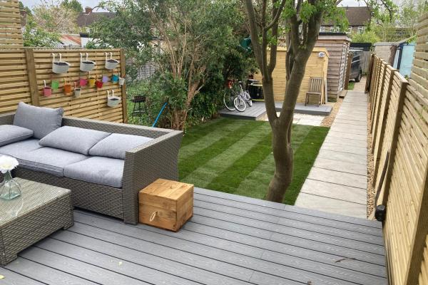 Patio, fencing and turfing in Cambridge